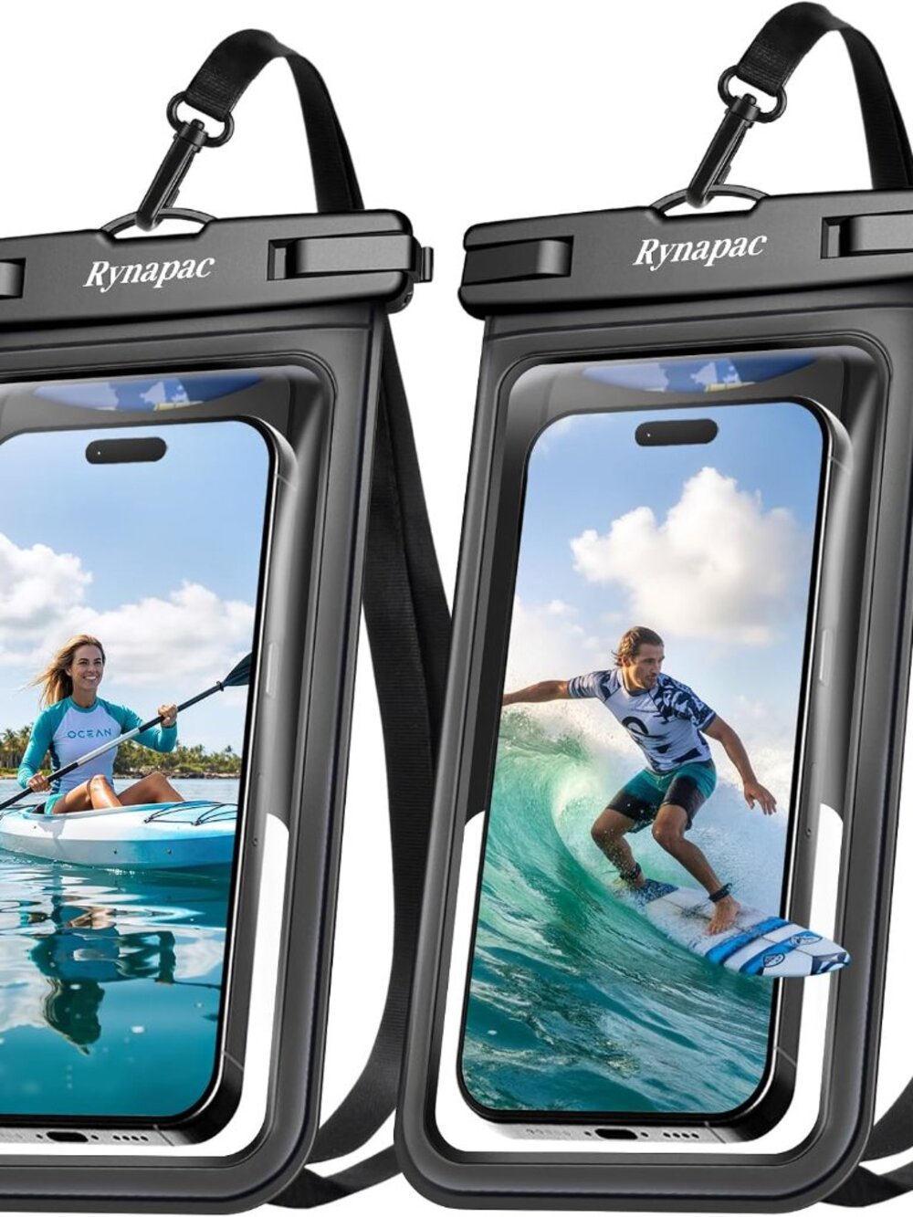 Waterproof Phone Pouch [Up to 8.5"] - 2 Pack, Waterproof Phone Case with Lanyard